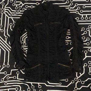 Rouched cyberpunk techwear jacket dress cybergoth goth apocalyptic